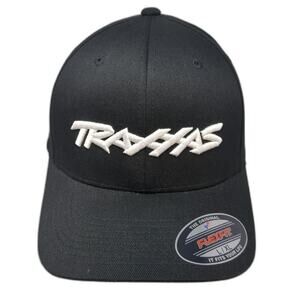 Traxxas Baseball Cap Black XL Flexfit 3D Embroidered Logo Curved Brim Hat